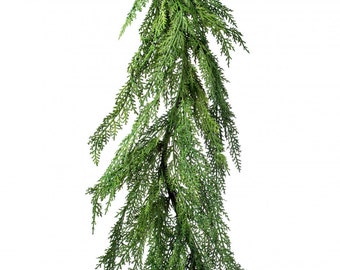 Christmas Cedar Pine Garland 4ft Holiday Decorating Wedding Decorating Farmhouse Mantle Decor Natural Look Artificial