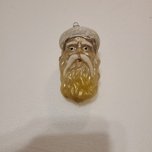 Antique German/Poland Christmas Ornaments Santa face Head Houses Mercury Glass Shiny Brite Vintage Tree Decor