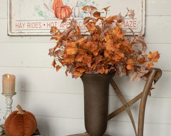 Fall 35&quot; Apricot Maple Leaf Stem Autumn Orange Decor Wedding Stems Spray Bouquet Decor