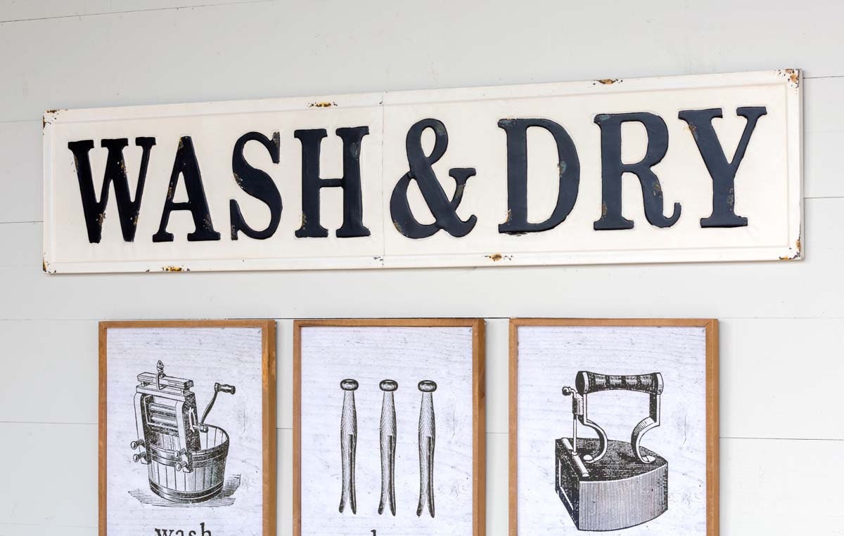 Embossed Metal Wash & Dry Sign main image 0