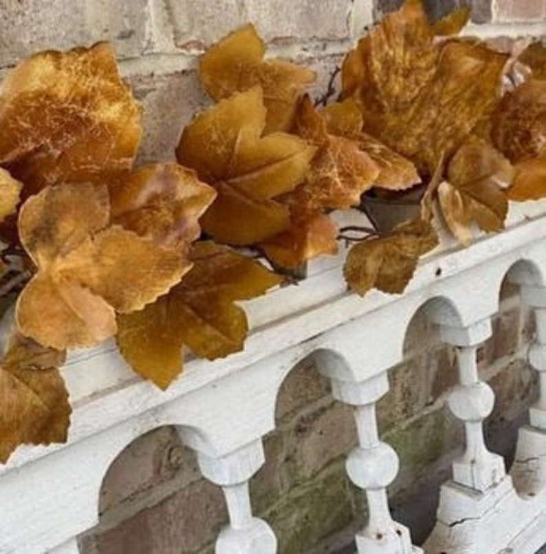 Brown Maple Leaves Spray Garland
