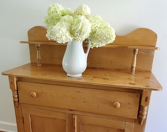 Antique English Pine 1900's Buffet Hutch Farmhouse Furniture Kitchen Cabinet European Furniture Sideboard