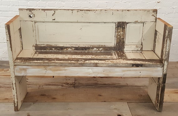 Antique 100 Year Old White Door Bench For Porch Foyer Room Etsy