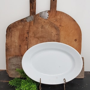 Antique Ironstone White Platter English Stoneware Large Serving Platter Stamped