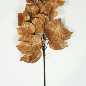 Old Maple Leaves Fall Brown Maple 4ft Leaf Spray/Stem/Branch with Twigs Brown Leaf Viral 48&quot; Aged Dried Farmhouse Decor Floral Fig Tall Leaf