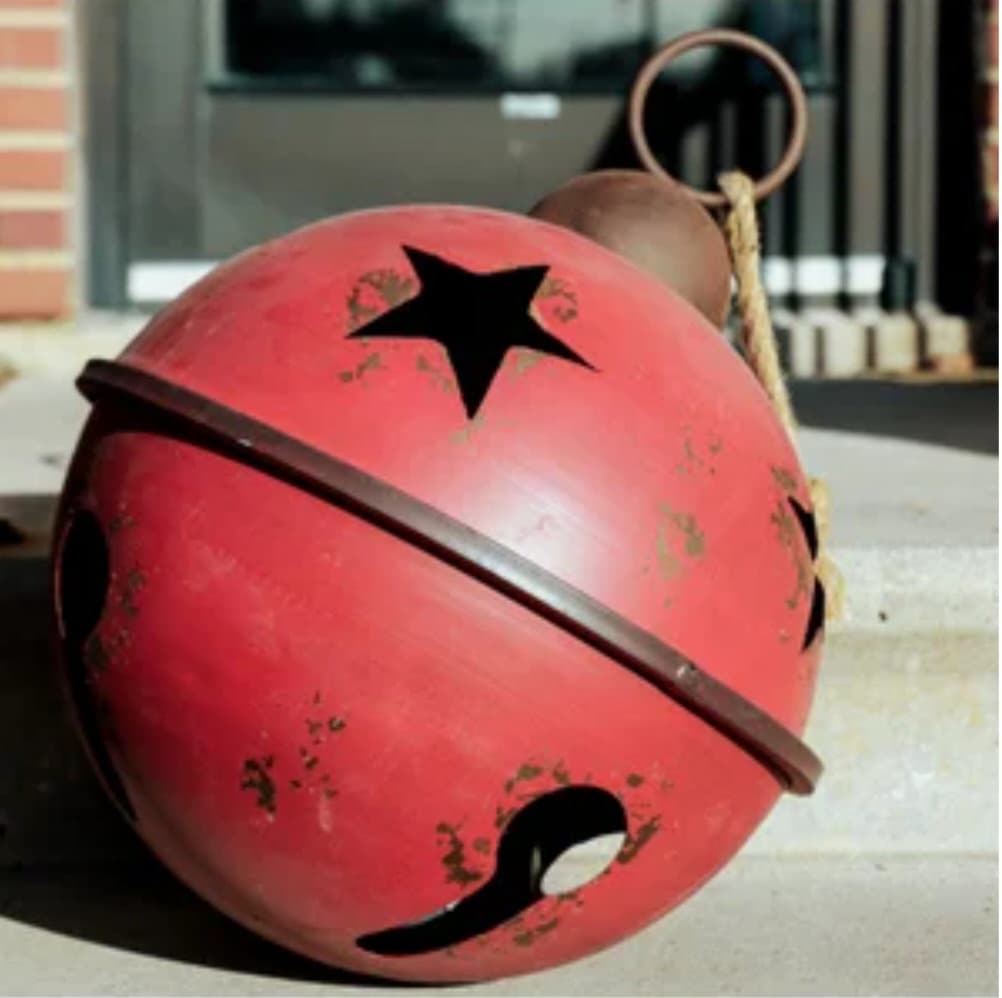 Large red metal christmas bells Clearance