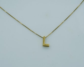Preowned Gold Vermeil Italian L initial Necklace