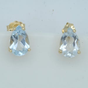 Preowned 14K Light Blue Topaz Stud Earrings