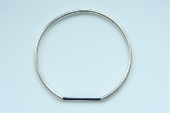 Preowned Silver Simple Bangle - image 1