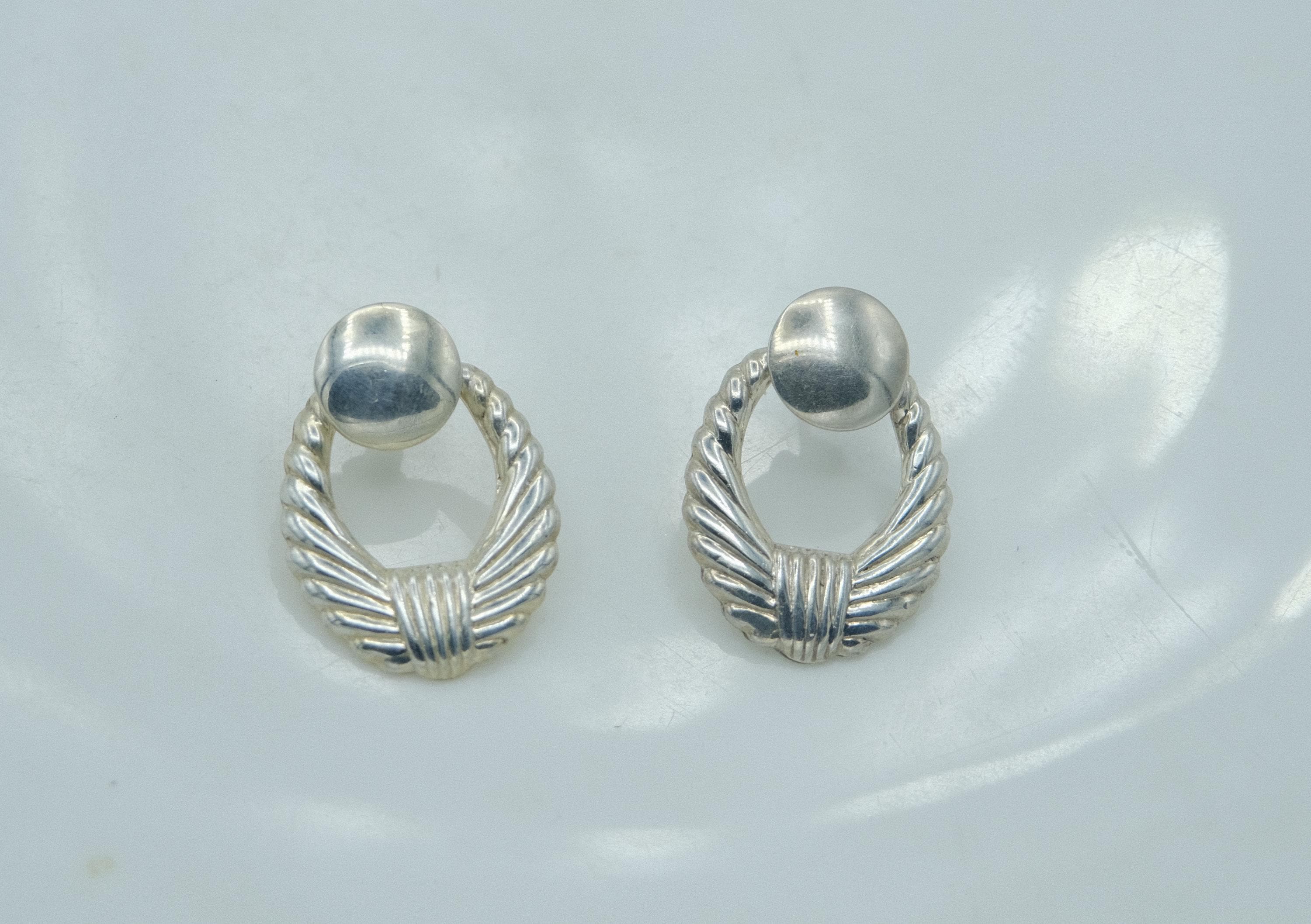 Small Silver Door Knocker Earring - Etsy