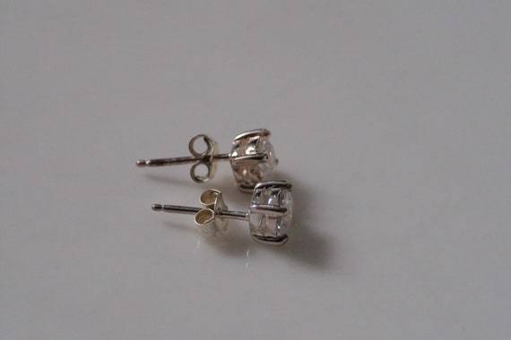 Sterling Silver 5 mm  Round CZ Stud Earrings - image 2