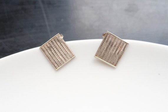 Preowned Sterling Silver Flat Rectangle Earrings - image 1