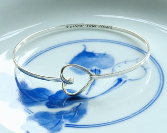 Preowned Sterling Silver Follow Your Heart Bangle