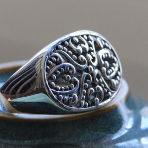 Vintage Sterling Silver Filigree Wide Ring Size 6 or 8