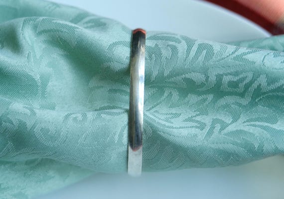 Sterling Silver Simple Round Bangle - image 4