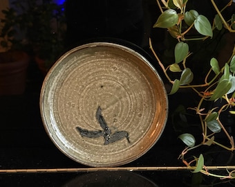 Preowned Green Hand Thrown Pottery Plate (G)