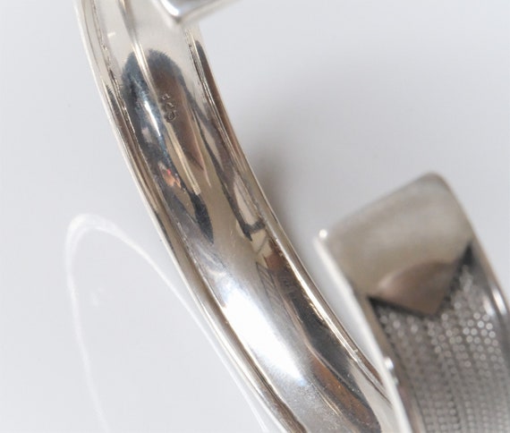 Sterling Silver Weaver Pattern Cuff Bracelet - image 3