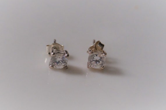 Sterling Silver 5 mm  Round CZ Stud Earrings - image 1