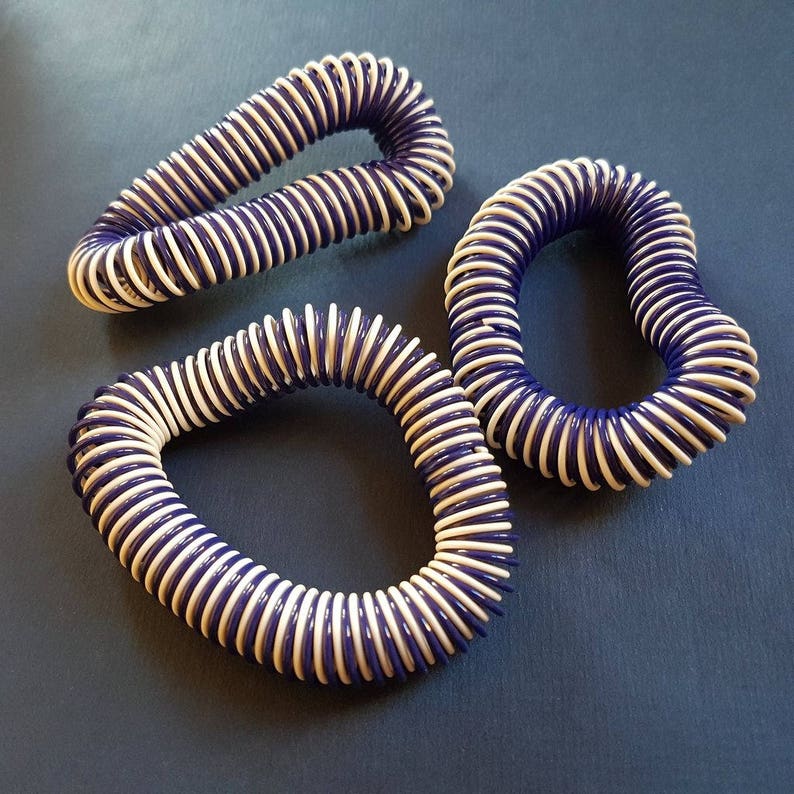More colours! Vintage spiral telephone cord bracelet