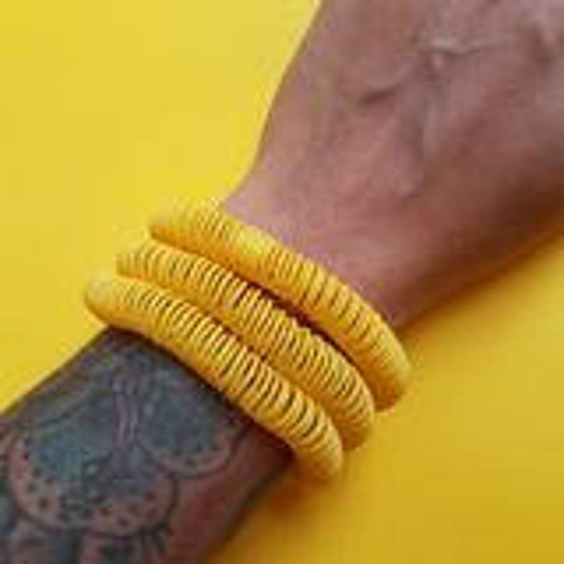 More colours! Vintage spiral telephone cord bracelet