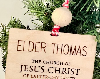 Wooden Missionary Tag, Christmas Stocking Tag, Christmas Ornament, Missionary gift, Christmas Gift