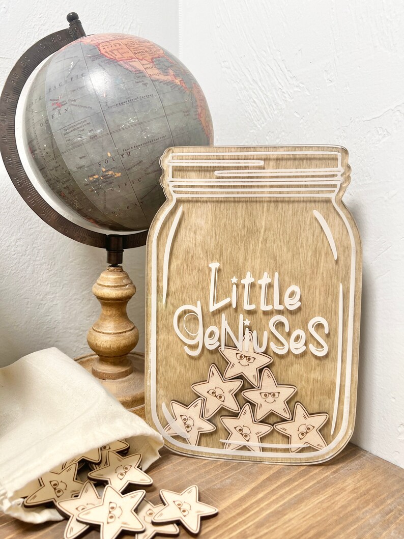 Wooden Star Reward Jar With Magnet, Classroom/homeschool, Little ...