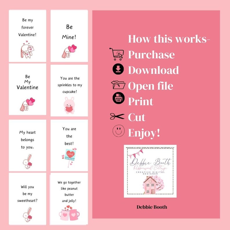 Valentines Day Cards For Kids Printable Valentines Designs 48 Pre Printed 12 Blank Download Etsy