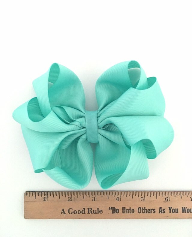 6 Inch Hair Bows Jumbo Hair Bow Pink Clips Blue Etsy