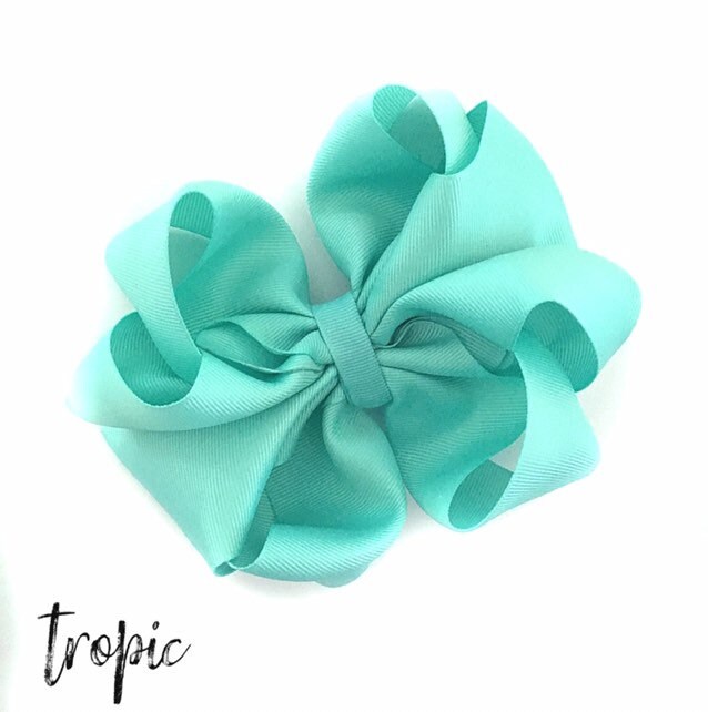 6 Inch Hair Bows Jumbo Hair Bow Pink Clips Blue Etsy
