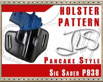 Sig P938 Leather Gun Holster PATTERN 2-slot Style