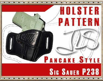 Sig P238 Leather Gun Holster PATTERN 2-slot Style