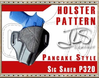 Sig P320 Full & Compact Leather Gun Holster PATTERN 2-slot Style