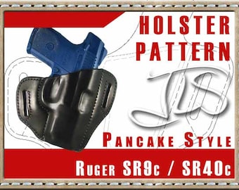 Ruger SR9c SR40c Leather Gun Holster PATTERN 2-slot Style