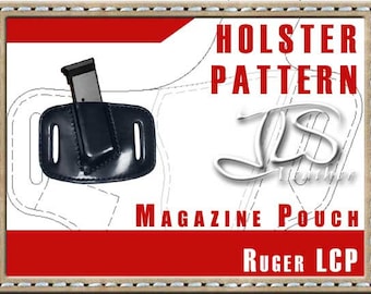 Ruger LCP Leather MAG Pouch PATTERN 2-slot Style