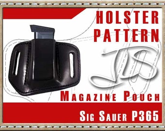 Sig P365 & P365XL Leather MAG Pouch PATTERN 2-slot Style