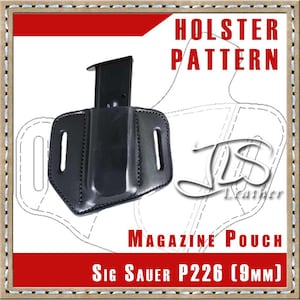 Estuche de cuero para cargador Sig P226 de 9 mm, estilo de 2 ranuras
