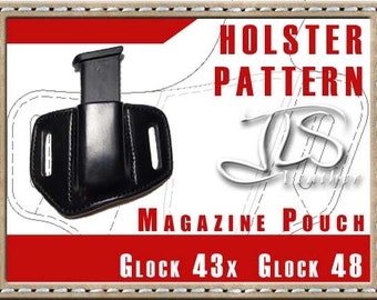 Leather Mag Pouch PATTERN For Glock 43x G48