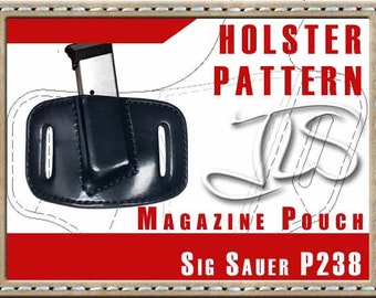 Sig P238 Leather MAG Pouch PATTERN 2-slot Style