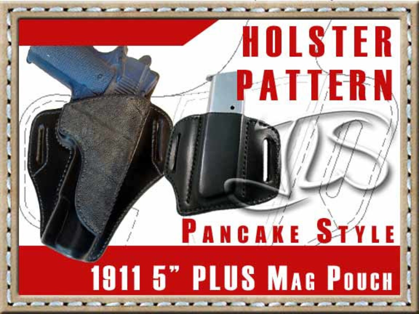 1911 Leather Gun Holster PATTERN 2slot Style PLUS Mag Pouch Etsy