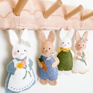 The Cottontails Felt Ornament Pattern Set, Felt Easter Ornament Pattern, Easter Bunny Rabbit Pattern, DIY Holiday Ornaments, Easter Crafts image 9