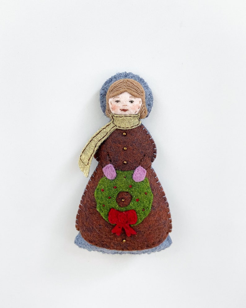 Felt Christmas Ornament Patterns, Little Women Ornaments, Little Women Gift, Felt Ornament Patterns, Bookish Gifts, Felt Doll Patterns image 3