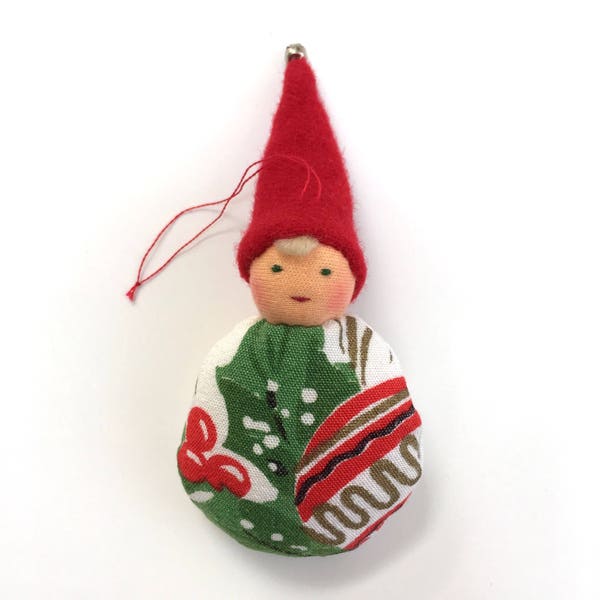 Tiny Christmas Elf, Handmade Christmas Ornament, Elf Christmas Ornament, Gnome Ornament, Waldorf Christmas Ornament, Christmas Gnome