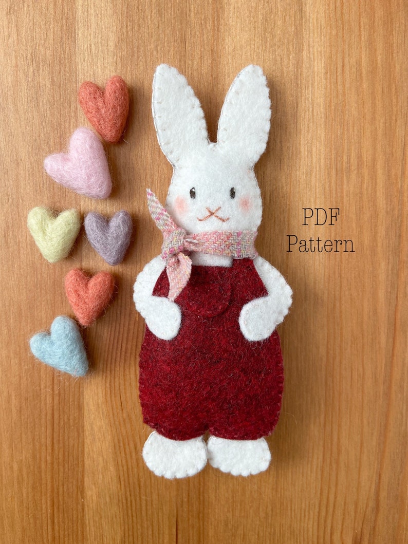 Peter Cottontail Felt Ornament Pattern, Felt Easter Ornament Pattern, Rabbit Ornament, DIY Spring Ornaments, Easter Bunny Easter Crafts image 4