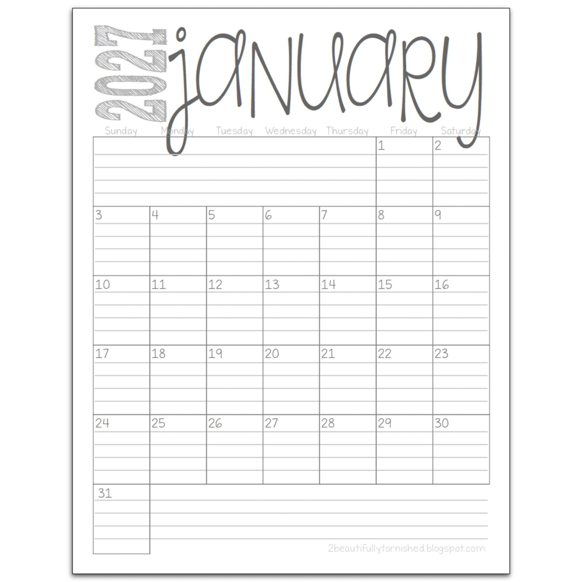 2027 Portrait Lined & Unlined Monthly Calendars | PORTRAIT | 8.5x11 ...