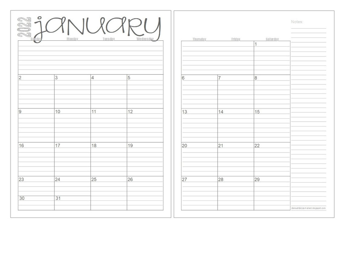 2022 Monthly 2 Page Lined Calendars 85x11 Jan Dec Etsy Printable 2022 Monthly 2 Page Lined Calendars 85x11 Jan Dec Etsy Printable
