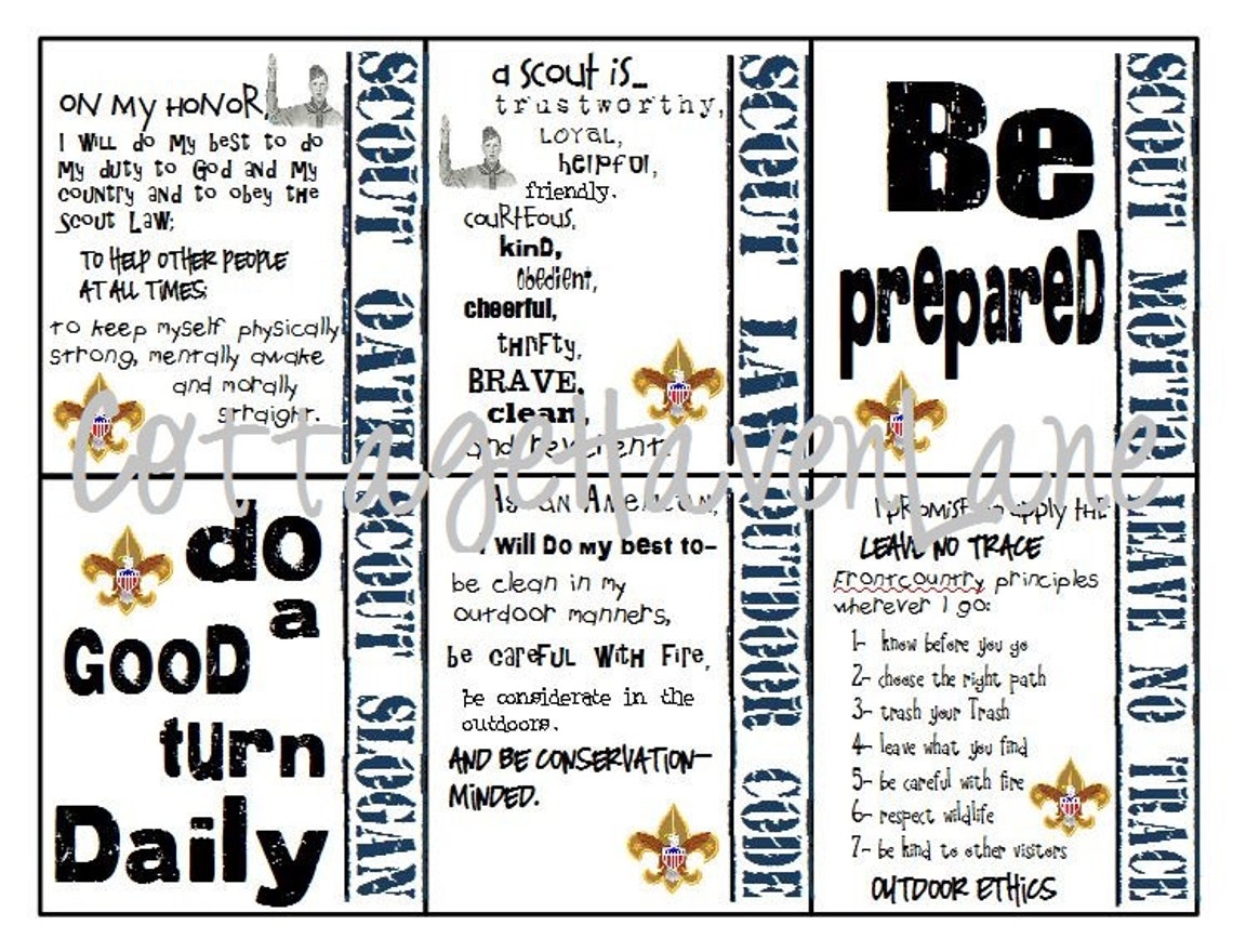 Boy Scout Cards Blue Printable Download Etsy