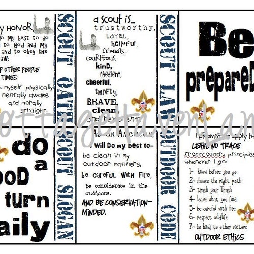 Cub Scout Oath Law and Motto Cards Printable Download - Etsy