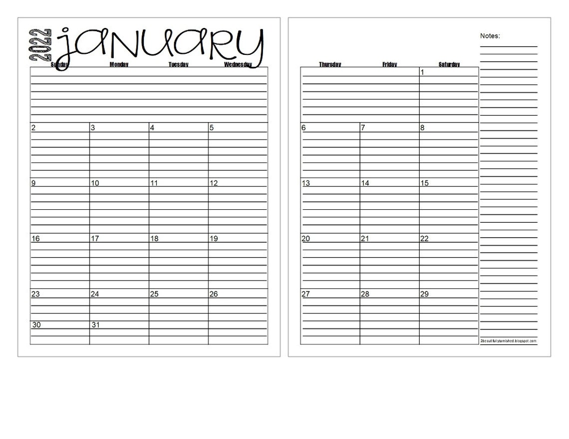 2022-monthly-2-page-lined-calendars-85x11-jan-dec-etsy-free-blank