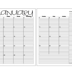 2024 Monthly 2-page Lined & Unlined Calendars | 8.5x11 | Jan - Dec ...