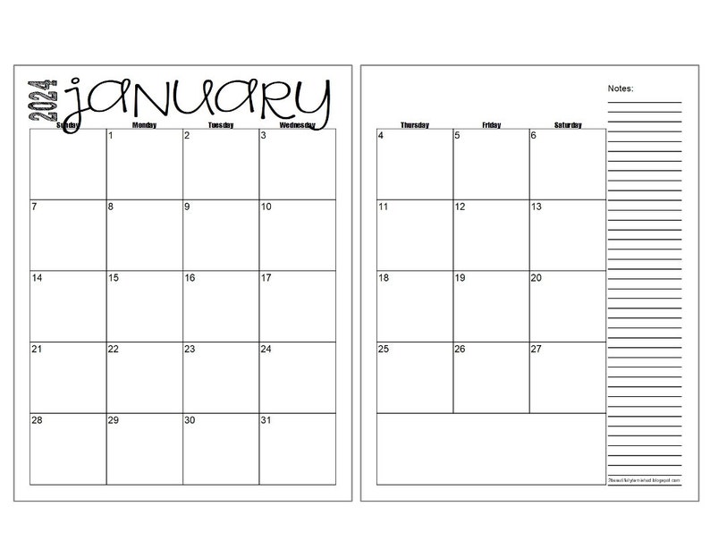 2024 Monthly 2-page Lined & Unlined Calendars 8.5x11 Jan - Etsy